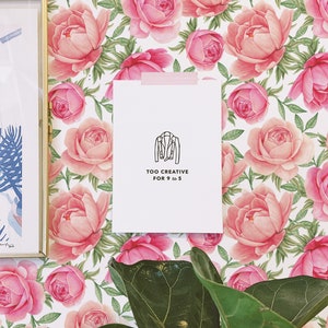 Pink Peony Peel and Stick wallpaper / Floral Removable wallpaper / Pink wallpaper - Self-adhesive or Traditional