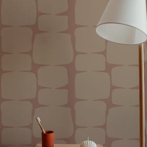 Modern Geometric wallpaper - Peel and Stick Wallpaper or Non Pasted Wallpaper / Geometric Removable wallpaper / Brown wallpaper