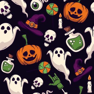 Bold Halloween wallpaper - Peel and Stick Wallpaper or Non Pasted Wallpaper / Fun Removable wallpaper / Purple self-adhesive wallpaper image 2