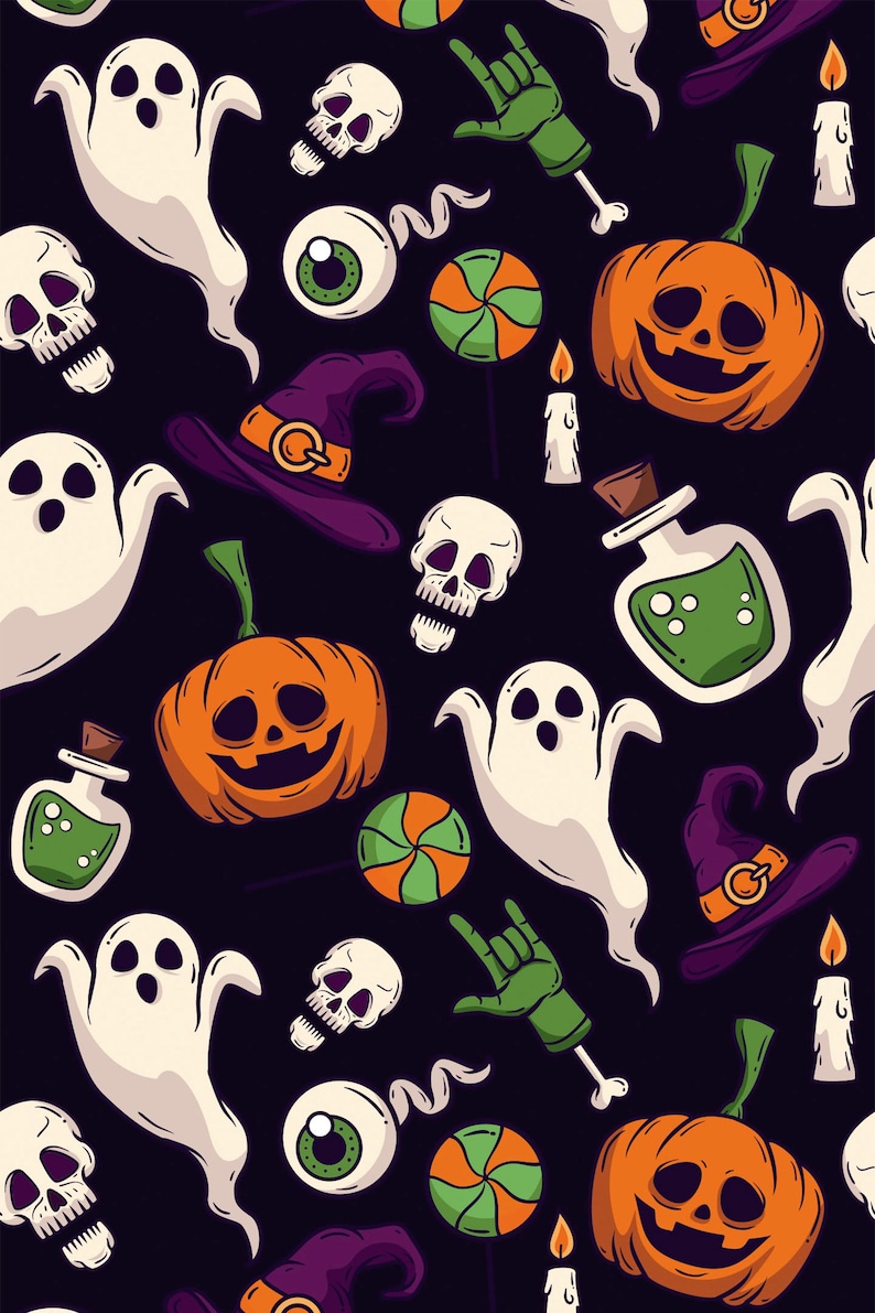 Bold Halloween wallpaper - Peel and Stick Wallpaper or Non Pasted Wallpaper / Fun Removable wallpaper / Purple self-adhesive wallpaper image 2