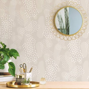 Modern Boho Removable wallpaper / Self-adhesive or Traditional wallpaper with Minimalist pattern / Neutral Peel and Stick wallpaper
