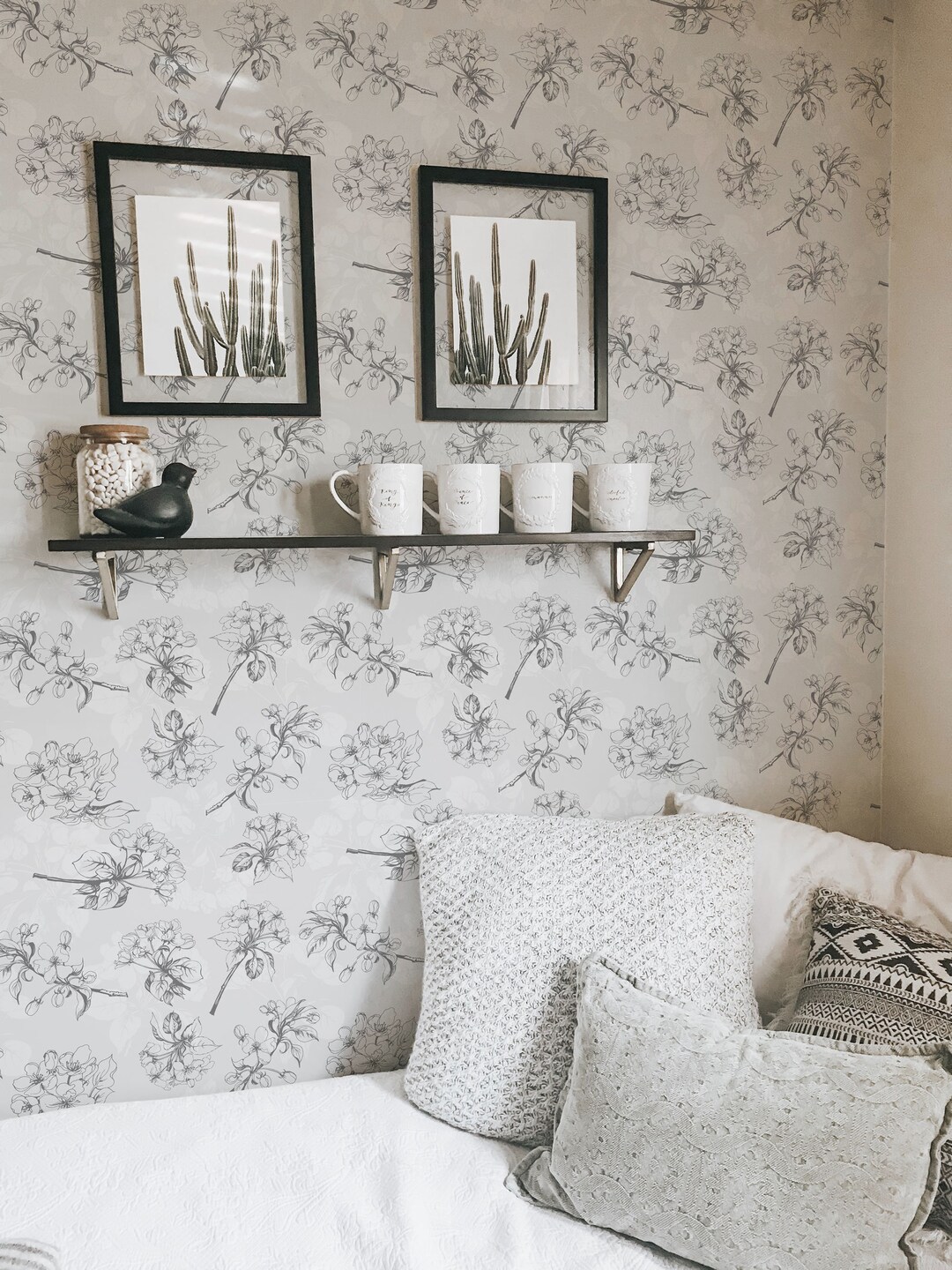 Floral Peel and Stick Wallpaper / Gender Neutral Removable - Etsy