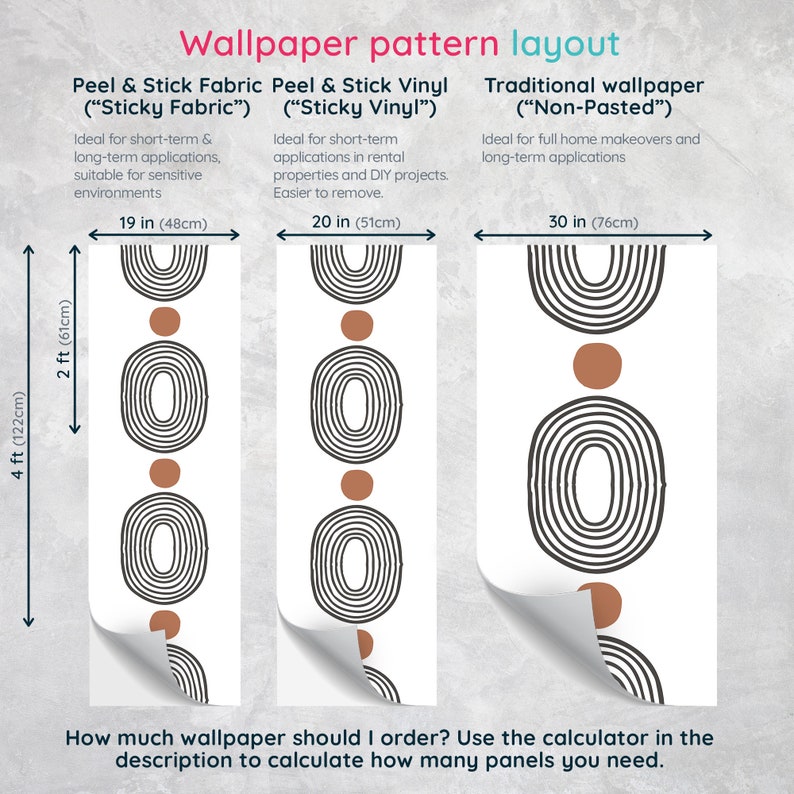 Abstract Shapes Removable Wallpaper / Self-adhesive or - Etsy