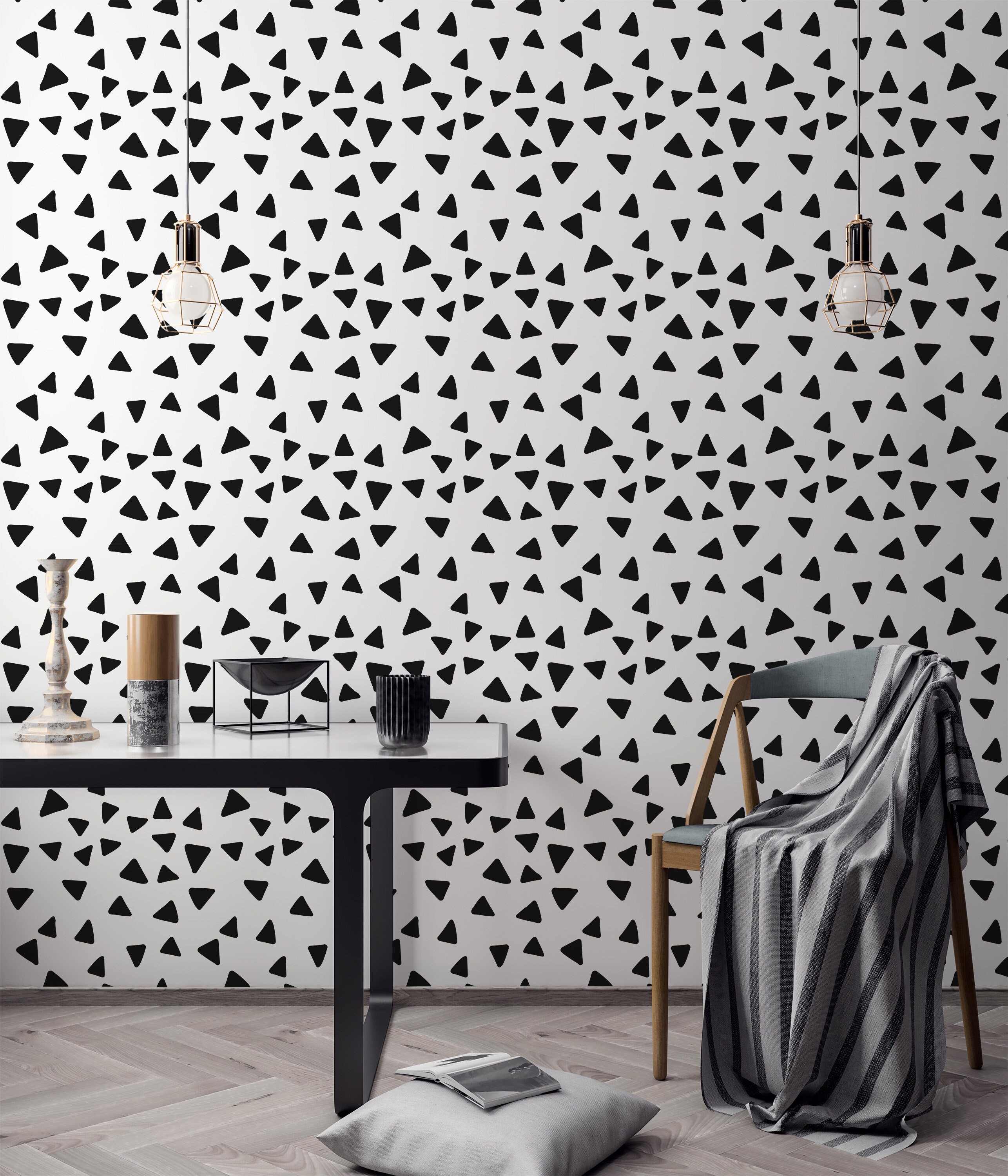 Geometric Triangle Peel and Stick Wallpaper / Geometric Etsy UK