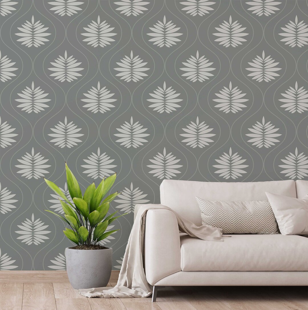 Art Deco Flower Wallpaper Peel and Stick Wallpaper or Non Pasted