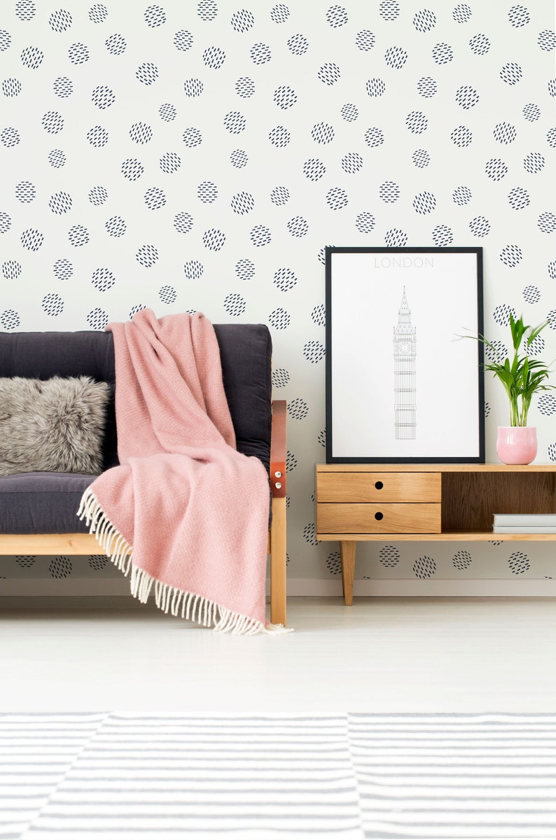 Seamless dots peel and stick wallpaper / Dotted polka dot Etsy