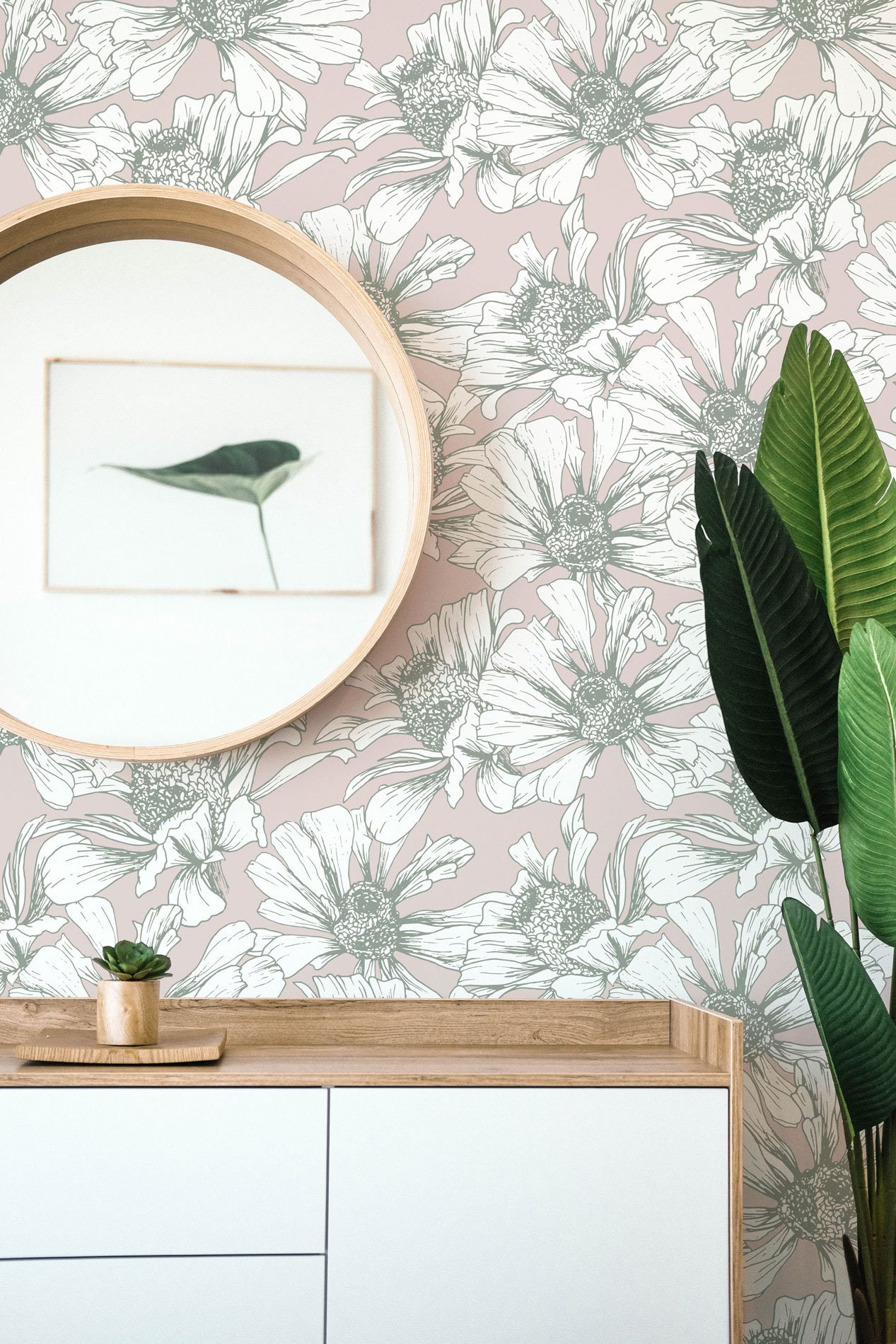 Large Floral Removable Wallpaper / Selfadhesive Wallpaper Etsy