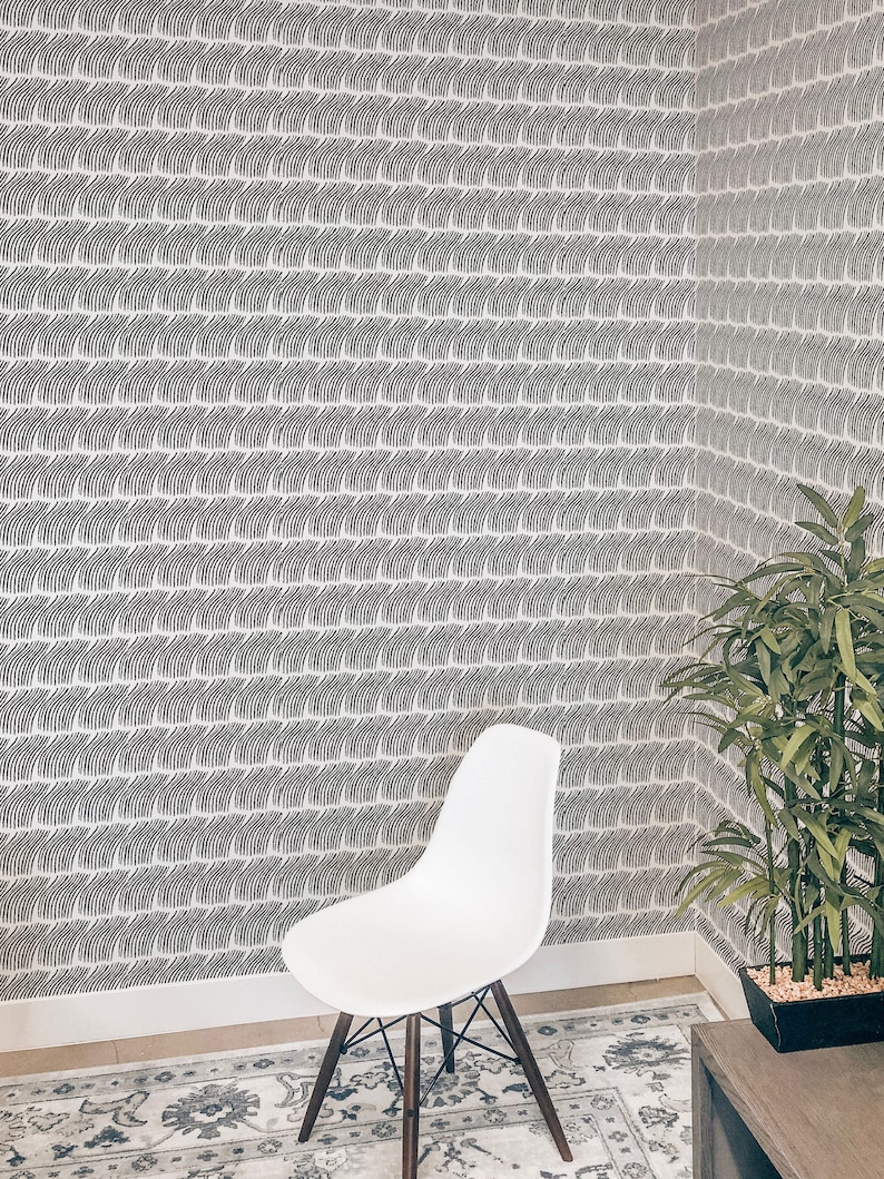 Brush Stroke Peel and Stick Wallpaper / Striped Removable Etsy