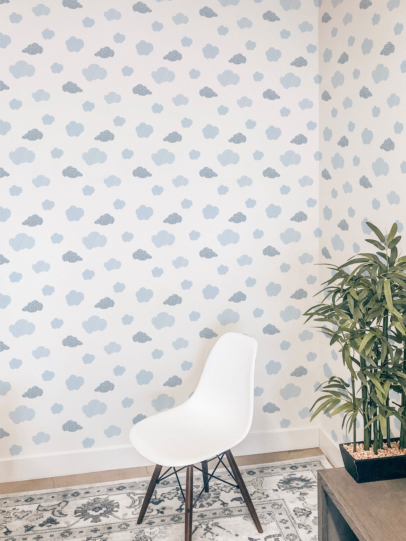 Cloud peel and stick wallpaper / blue and white cloud stick | Etsy