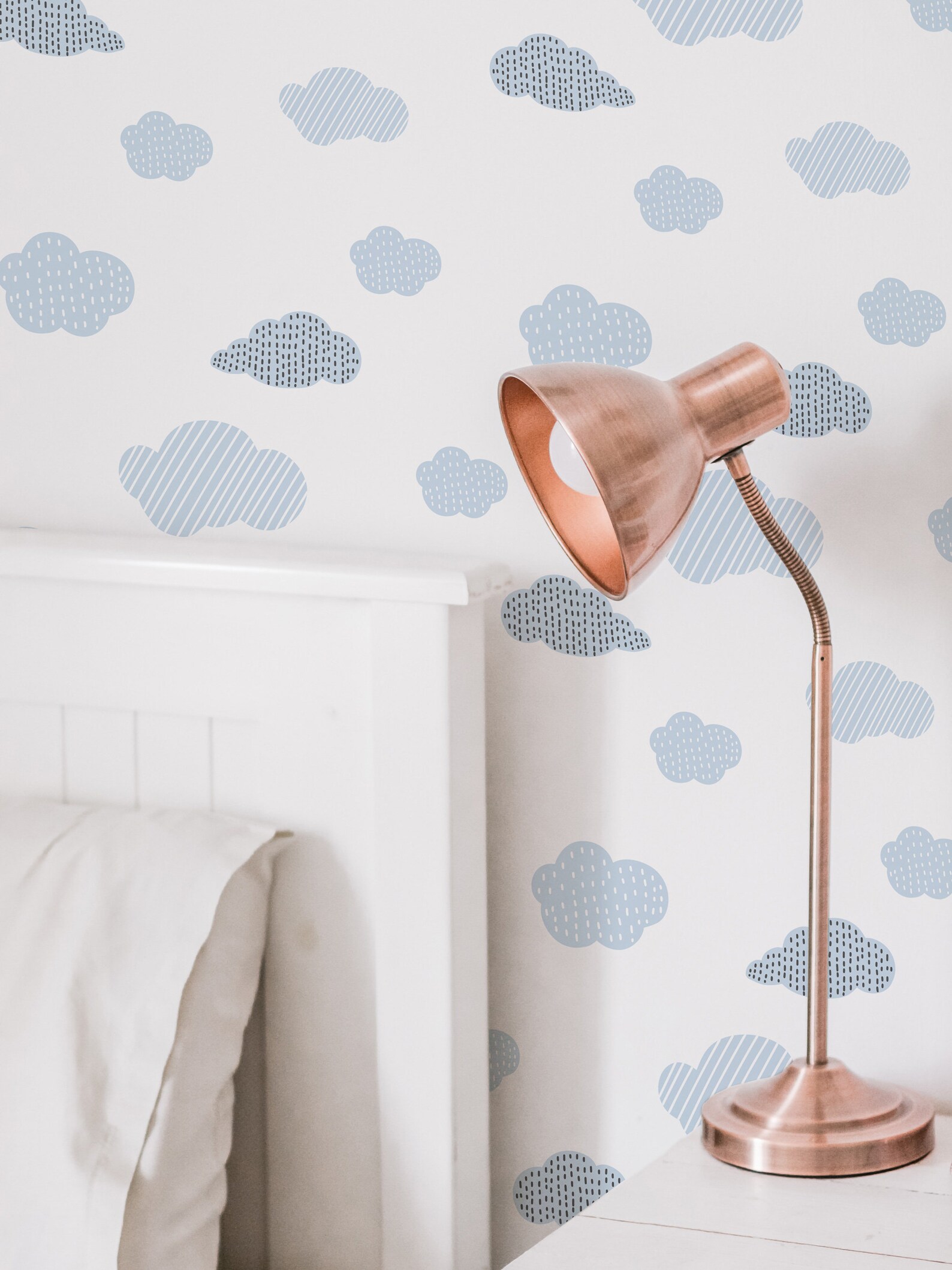 Cloud peel and stick wallpaper / blue and white cloud stick | Etsy