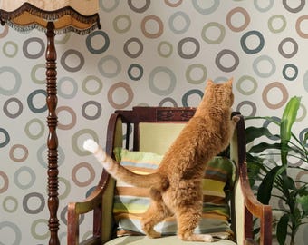 Beige Polka Dot and Dotted Wallpaper: Modern Abstract Pattern (Non-Pasted, Pre-Pasted, Peel and Stick, Custom Sizes)