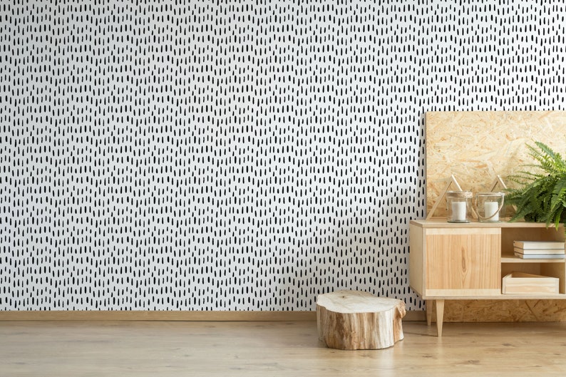 Brush Strokes Peel and Stick Wallpaper / Minimalist Removable Etsy