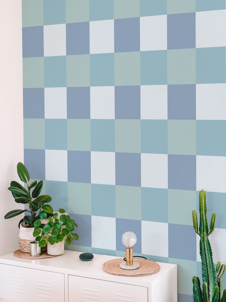 Geometric Peel and Stick Wallpaper / Square Removable - Etsy