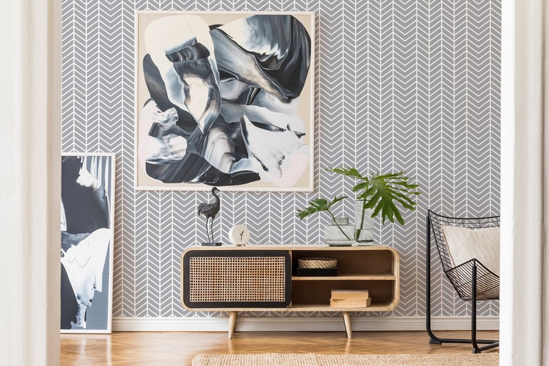 Unpasted Wallpaper - Herringbone Modern by Fancy Walls