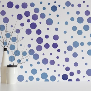 Blue and purple Dotted Peel and Stick wallpaper / Polka dot Removable wallpaper / Blue and purple wallpaper - Self-adhesive or Traditional