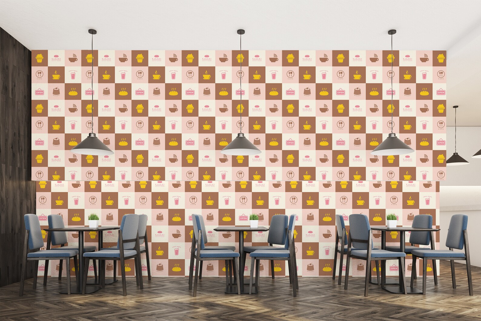 Pink Cafe Peel and Stick Wallpaper / Coffee Removable Etsy