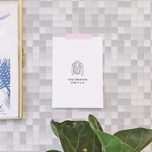 Tile Peel and Stick wallpaper / Mosaic Removable wallpaper / Gray and white Tile wallpaper - Self-adhesive or Traditional
