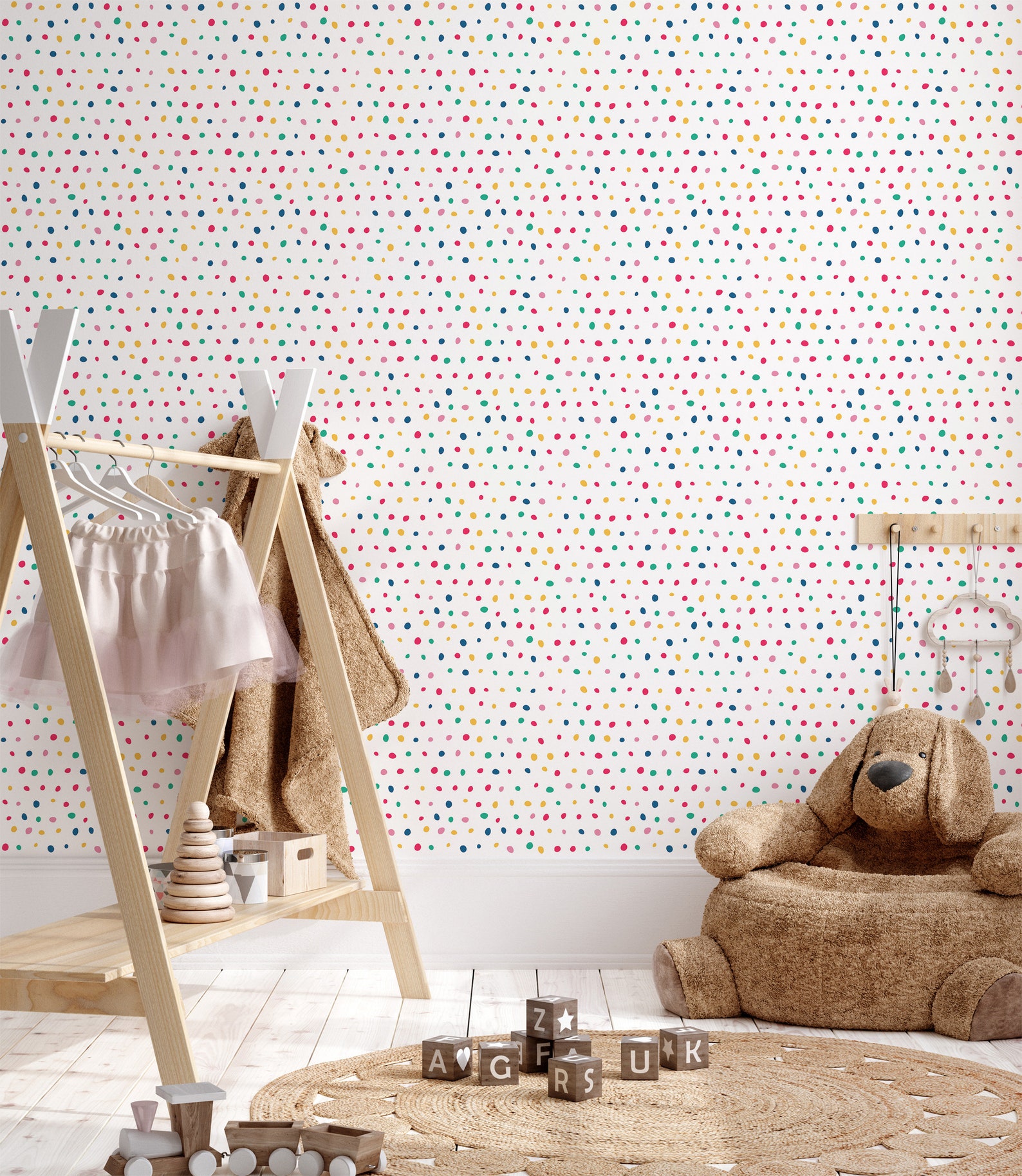 Colorful Polka Dot Removable Wallpaper / Dotted Peel and Stick - Etsy