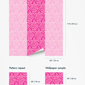 Pink Halloween wallpaper - Peel and Stick Wallpaper or Non Pasted Wallpaper / Halloween Removable wallpaper / Pink wallpaper image 11