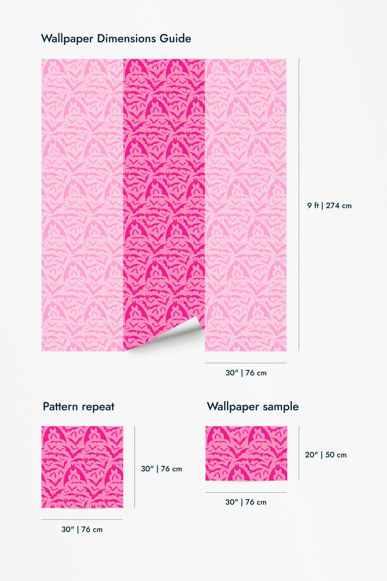 Pink Halloween wallpaper - Peel and Stick Wallpaper or Non Pasted Wallpaper / Halloween Removable wallpaper / Pink wallpaper image 11