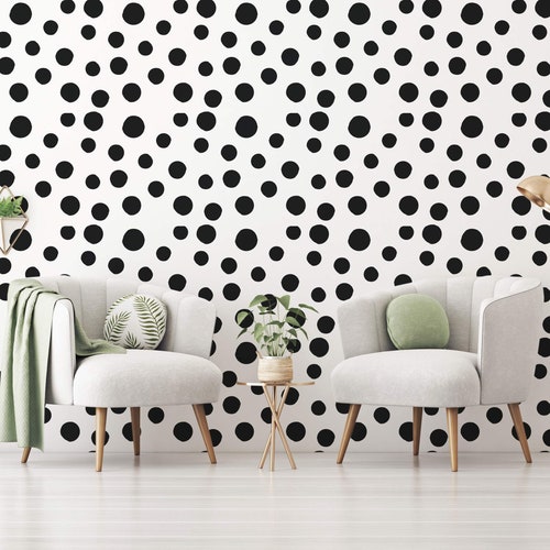 Dotted Peel and Stick Wallpaper / Polka Dot Removable Etsy