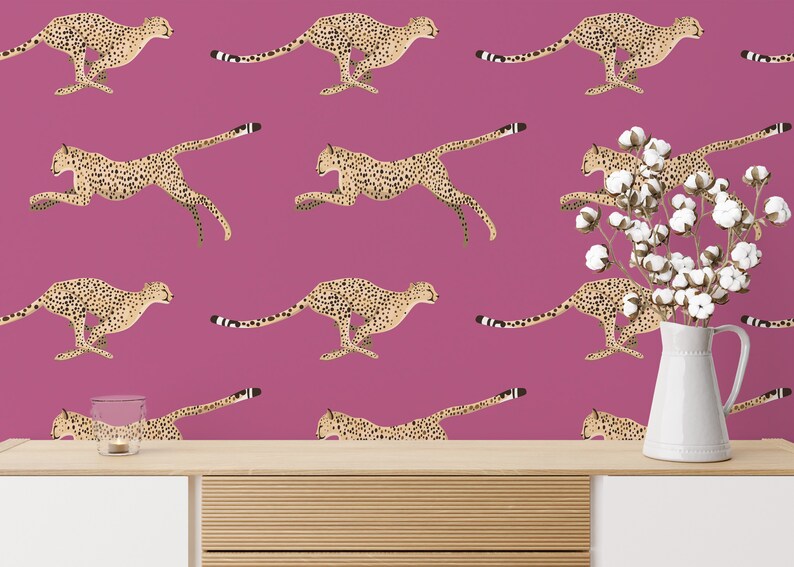 Purple Cheetah Peel and Stick Wallpaper / Animal Removable - Etsy