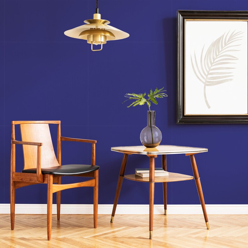 Navy blue Solid color Peel and Stick Wallpaper, design by Fancy Walls