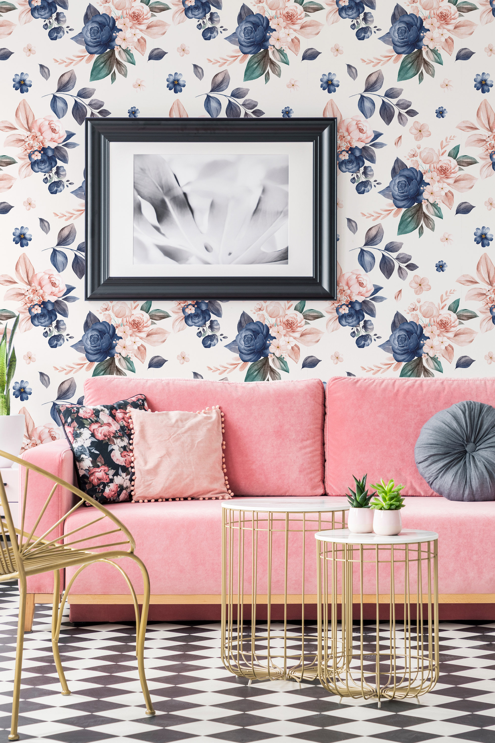 Blue Pink Wallpaper - Etsy Blue Pink Wallpaper - Etsy