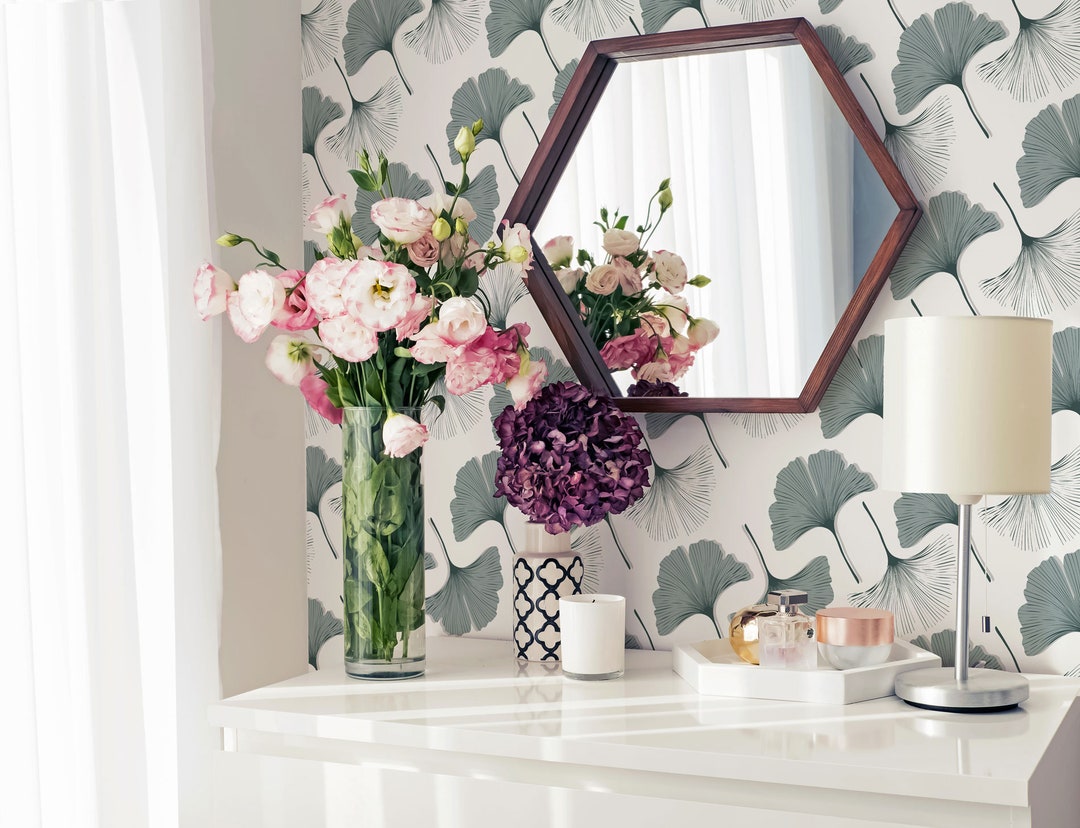 Ginkgo Peel and Stick Wallpaper / Leaf Removable Wallpaper / Etsy