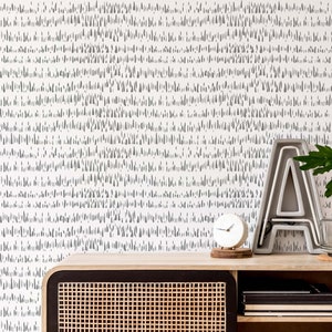 Gray Abstract Peel and Stick wallpaper / Short line Removable wallpaper / Gray wallpaper - Self-adhesive or Traditional