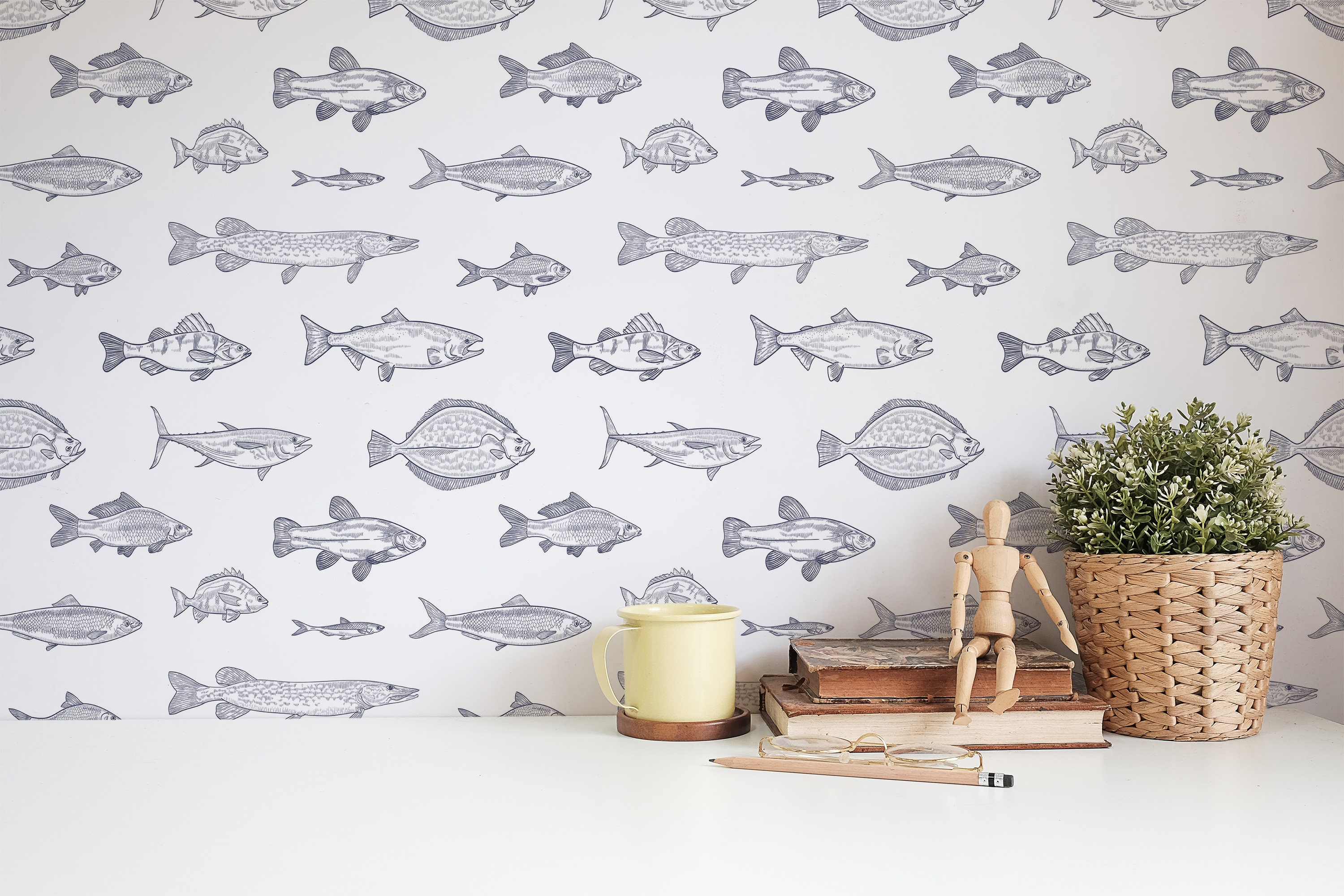 Fish Wallpaper - Etsy Fish Wallpaper - Etsy