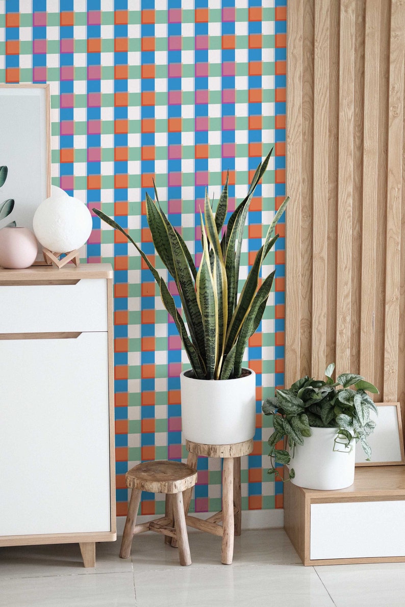 Colorful Geometric Peel and Stick Wallpaper, design by Fancy Walls
