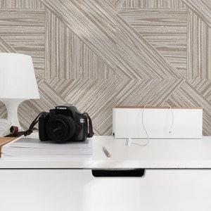 Brown Wood tile Peel and Stick wallpaper / Rustic tile Removable wallpaper / Brown wallpaper - Self-adhesive or Traditional