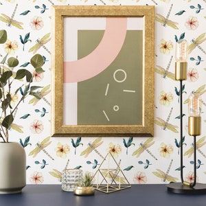 Dragonfly Peel and Stick Wallpaper / Floral Removable - Etsy