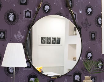 Purple Skull Wallpaper: Gothic Anatomy Pattern (Non-Pasted, Pre-Pasted, Peel and Stick, Custom Sizes)