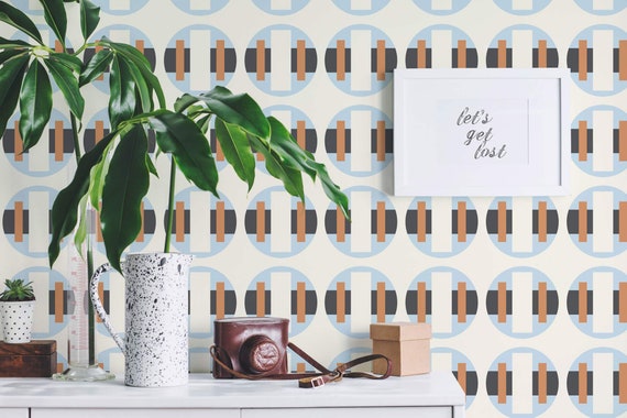 Mid-century Peel and Stick Wallpaper / Bold Removable - Etsy