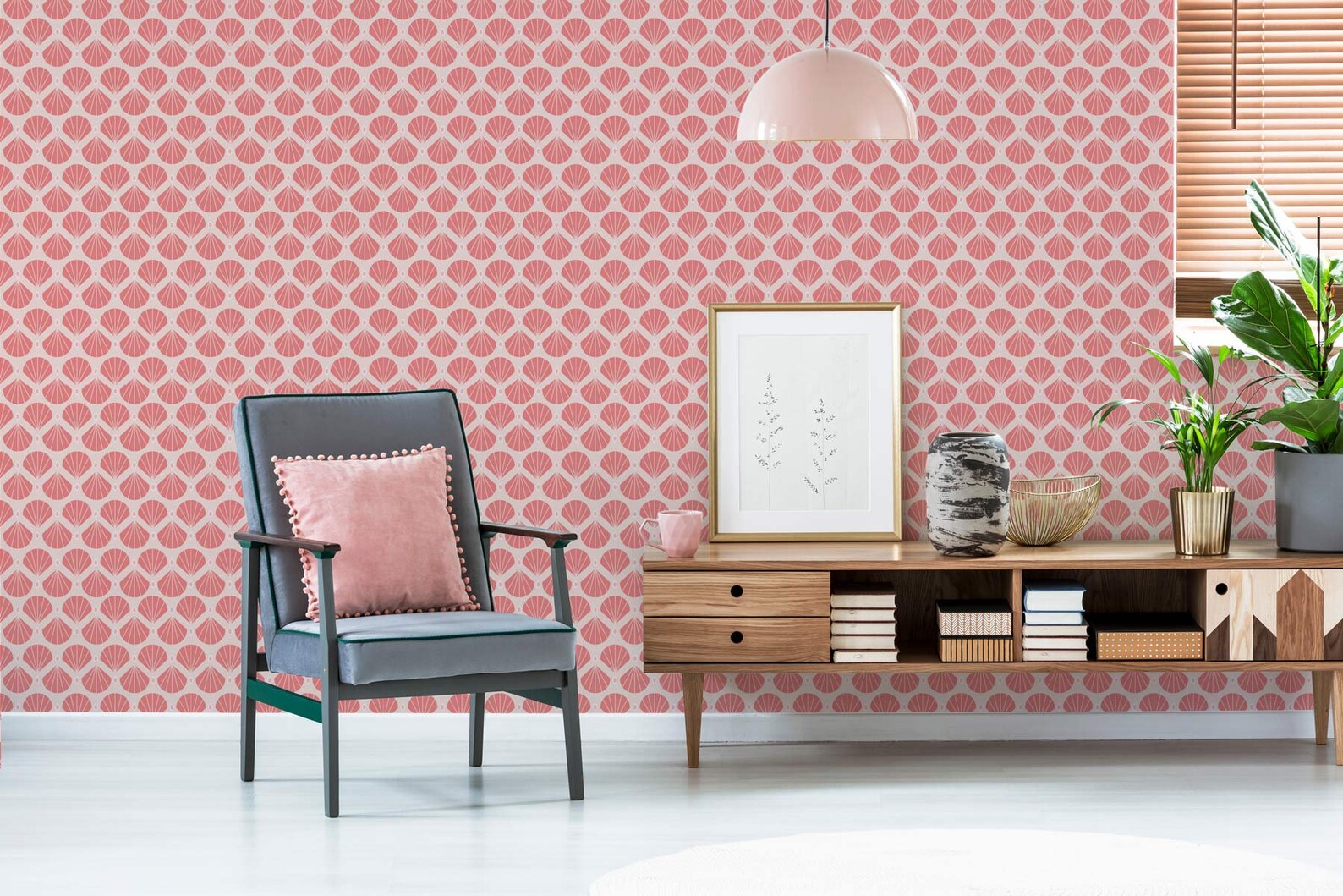 Pink Shell Retro Removable Wallpaper / Selfadhesive Wallpaper Etsy