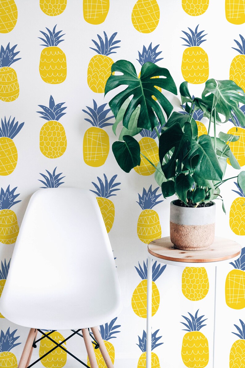 Bold Pineapple Peel and Stick Wallpaper / Fruit Removable Etsy