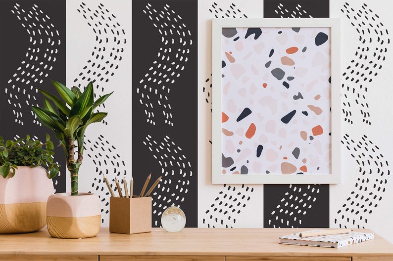 Striped Peel and Stick Wallpaper / Bold Removable Wallpaper / Etsy