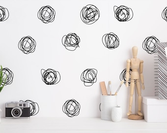 Black and white Dotted Peel and Stick wallpaper / Polka dot Removable wallpaper / Black and white wallpaper - Self-adhesive or Traditional