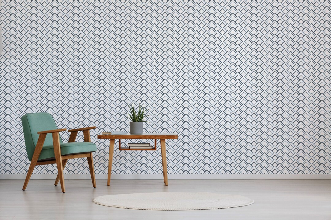 Geometric Triangle Peel and Stick Wallpaper / Geometric Removable Wallpaper / Triangle Wallpaper