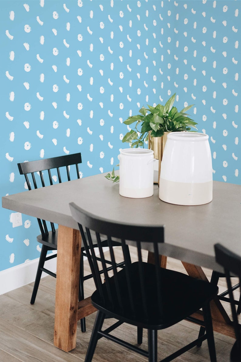 Brush Stroke Peel and Stick Wallpaper / Dot and Stroke Etsy