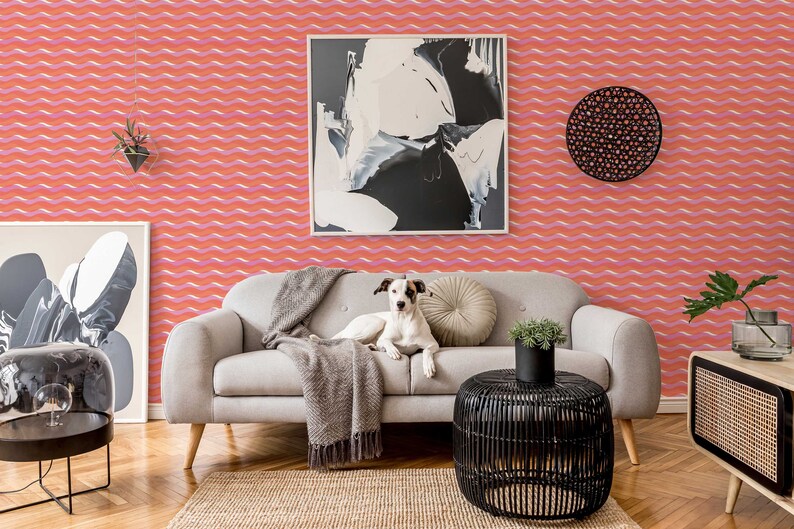 Fancy Walls Pink Geometric Peel and Stick Wallpaper