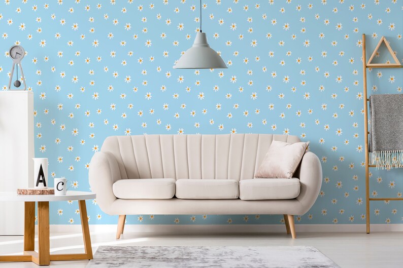 Fancy Walls Blue Floral Peel and Stick Wallpaper