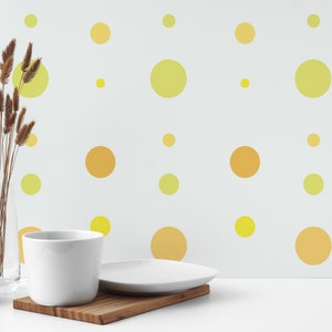 Yellow Dotted Peel and Stick wallpaper / Polka dot Removable wallpaper / Yellow wallpaper - Self-adhesive or Traditional
