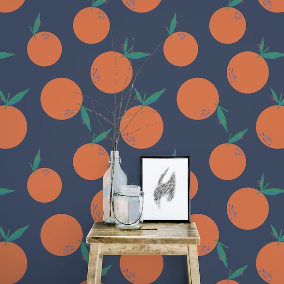 Spoonflower Peel & Stick Removable Wallpaper - Ochre Rust Orange Copper Mustard Print, 24" X 108" Self-Adhesive Roll - View #9