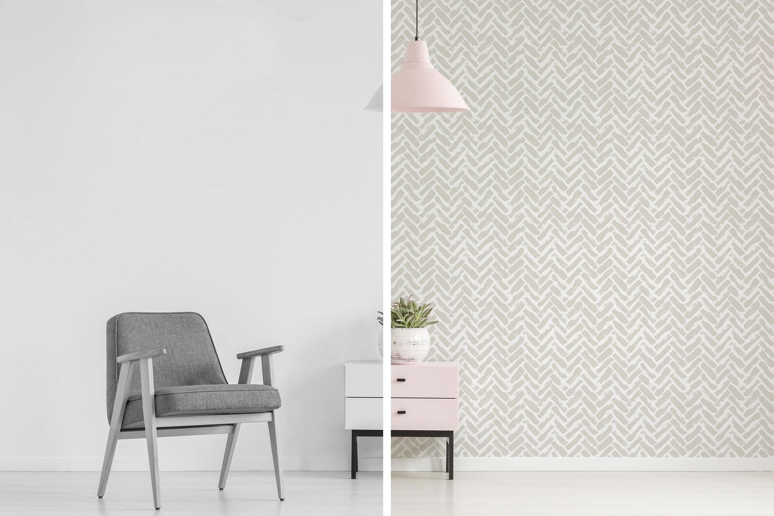 Herringbone Peel and Stick Wallpaper / Brush Stroke Removable Etsy