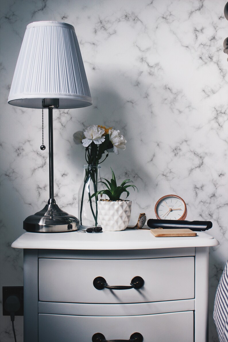 Marble Removable Wallpaper Design / White Marble Peel and Etsy