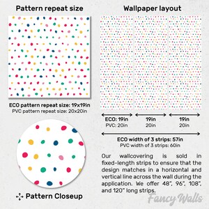 Colorful Polka Dot Removable Wallpaper Design / Self-adhesive | Etsy