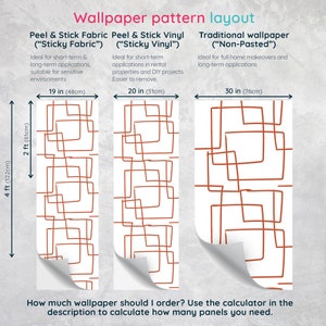 Hand Drawn Squares Removable Wall Covering / Abstract Peel and Stick ...